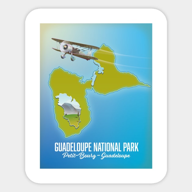 Guadeloupe National Park map Sticker by nickemporium1